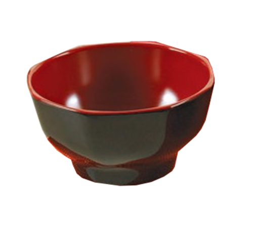 Yanco CR-3006 10 Oz. 4.63" Dia. Black and Red Melamine Round Two-Tone Bowl