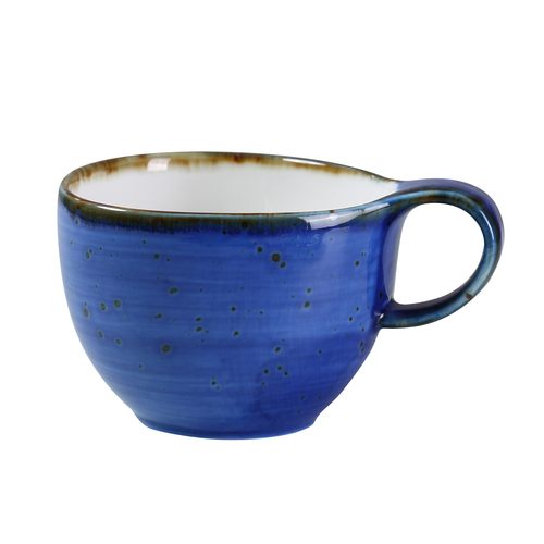 Yanco LY-001BU 7 Oz. Blue Porcelain Lyon Coffee or Tea Cup
