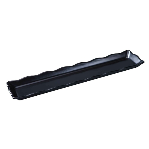 Yanco DC-6021B 21" W x 1" H x 5.25" D Black Melamine Rectangular Serving Tray