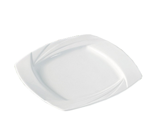 Yanco MM-12-SQ 12" W Bone White Porcelain Square Miami Plate