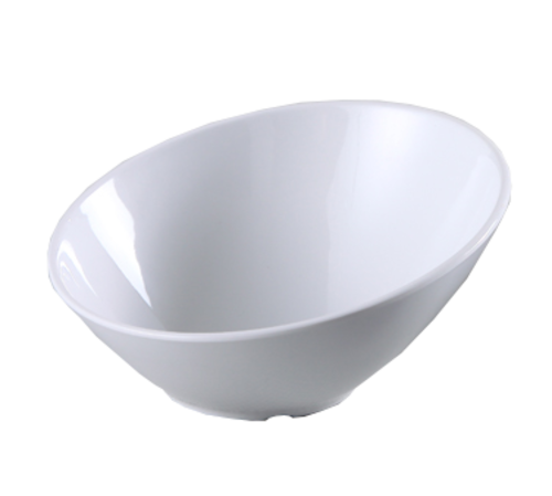 Yanco MD-308 16 Oz. 8" Dia. White Melamine Round Slanted Milando Sheer Bowl