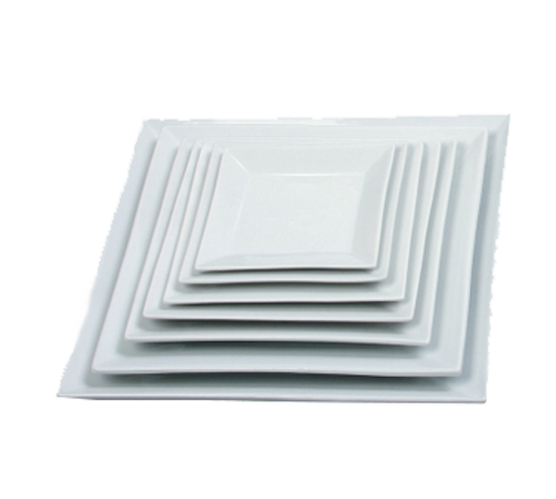 Yanco ML-108 8" W Super White Porcelain Square Main Land Plate