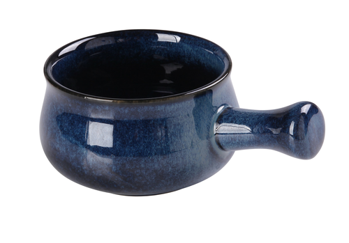 Yanco BL-4105 22 Oz. Blue Porcelain Round Skillet Bowl