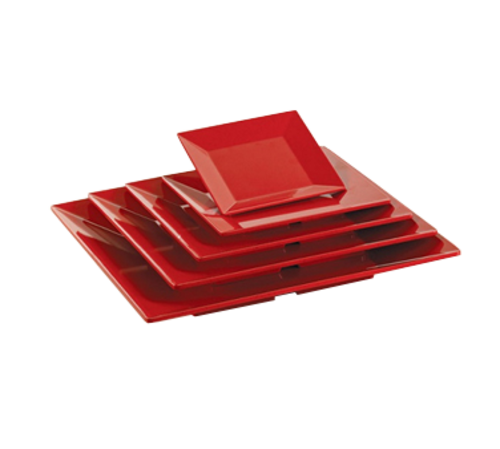 Yanco ME-108 8" L x 8" W Speckled Red Melamine Square Mexico Plate