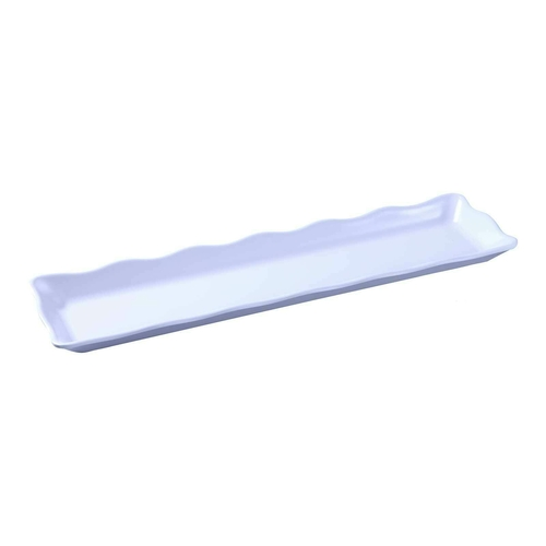 Yanco DC-6019W 19" W x 1" H x 5.25" D White Melamine Rectangular Serving Tray