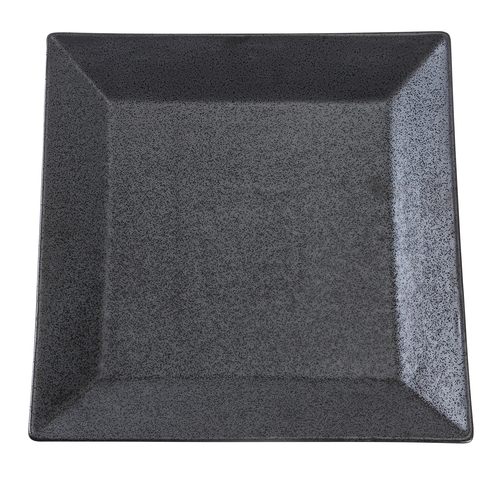 Yanco DB-508 8" W Black Porcelain Square Diamond Black Plate
