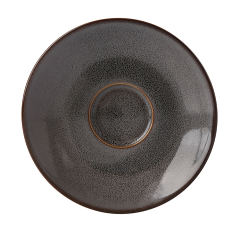 Yanco PK-002 5.75" W 0.75" H 5.75" D Grey Porcelain Round Peocock Saucer