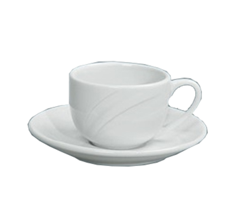 Yanco MM-55 4.88" W Bone White Porcelain Round Miami A.D. Saucer