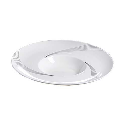 Yanco UR-612 12" Dia. Bone White Porcelain Round Urban Line Dessert Plate