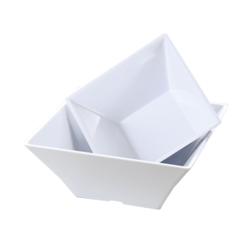 Yanco RM-4109 4 Qt. 10" W White Melamine Square Rome Bowl