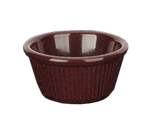 Yanco NC-509C 2 Oz. Brown Round Fluted Melamine Nu-Classic Ramekin