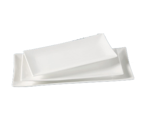 Yanco FU-2108 8" W x 3.13" D Rectangular Porcelain Fuji Sushi Plate