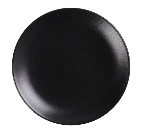 Yanco NB-312 12.5" Dia. Black Porcelain Round Noble Black Plate