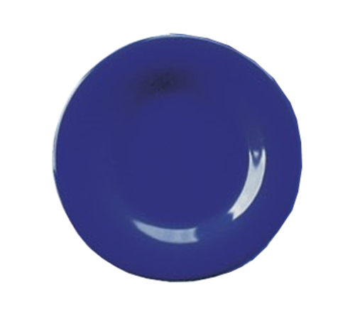 Yanco MS-007BU 7.5" Dia. Blue Melamine Round Wide Rim Milestone Plate