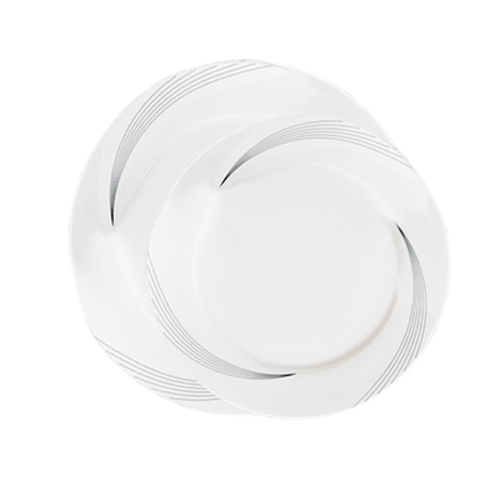 Yanco UR-110 10.5" Dia. Bone White Porcelain Round Urban Line Plate