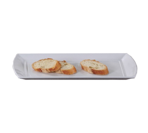 Yanco RM-4407 13.75" L x 6.5" W White Melamine Rectangular Rome Plate