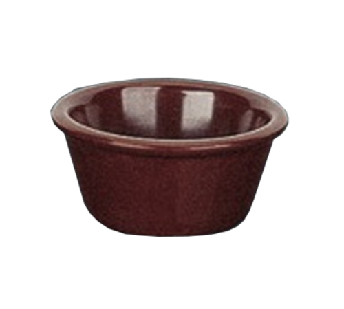 Yanco NC-536C 2 Oz. Brown Round Smooth Melamine Nu-Classic Ramekin