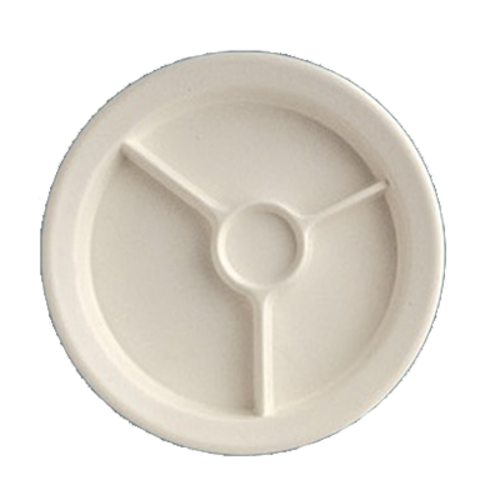 Yanco NC-511I 9" Dia. Ivory Melamine Round Nu-Classic 3 Compartments Plate With Cup Holder