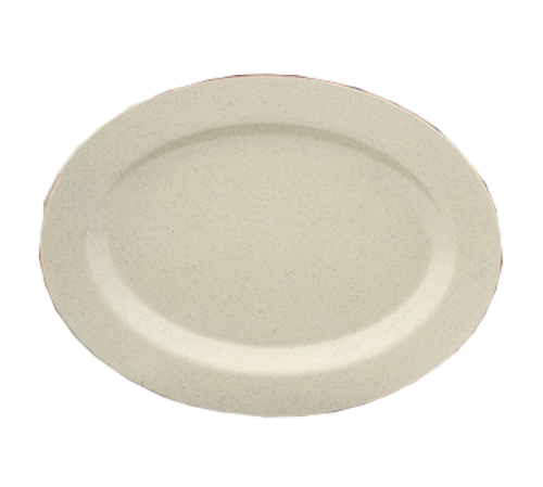 Yanco AD-212 12" L x 9" W Beige Melamine Oval Ardis Platter