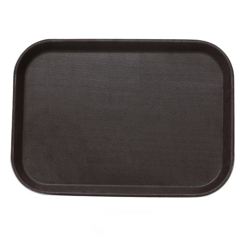 Yanco FT-1418 18" W x " H x 14" D Brown Fiberglass Rectangular Serving Tray