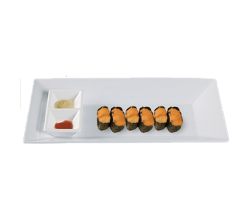 Yanco RM-212 12" L x 7.25" W White Melamine Rectangular Rome Plate