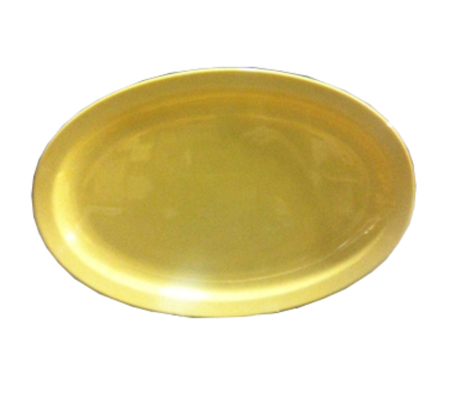 Yanco NS-512Y 12" L x 6.75" W Yellow Melamine Oval Narrow Rim Nessico Platter