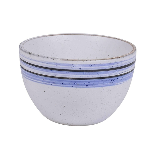 Yanco OC-504 8 Oz. 4" Dia. White with Blue Design Porcelain Round Ocean Bouillon Cup