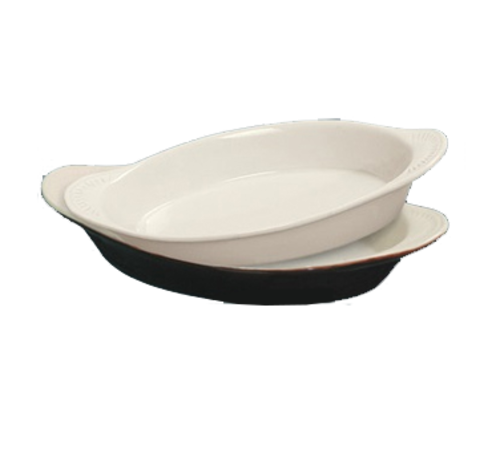 Yanco CO-8-W 8.5 Oz. White Porcelain Oval Accessories Welsh Rarebit