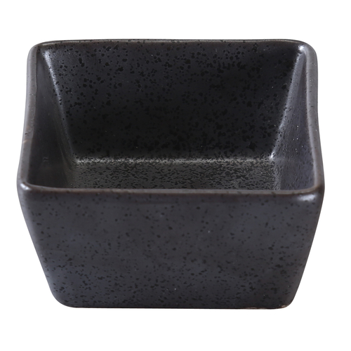 Yanco DB-4031 4 Oz. Square Porcelain Diamond Black Sauce Dish