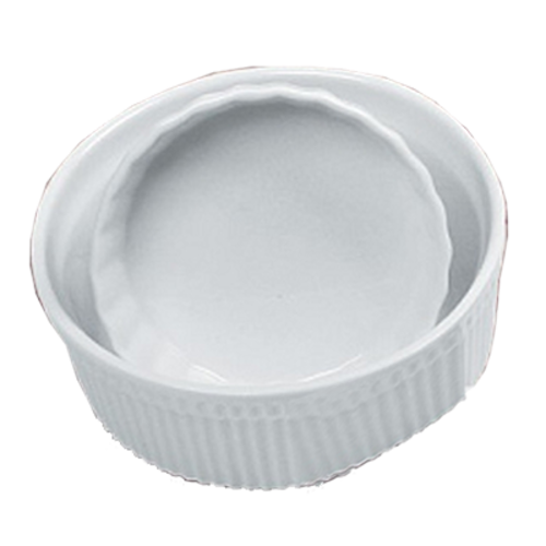 Yanco SF-112 12 Oz. White Round Fluted Porcelain Accessories Soufflé Bowl