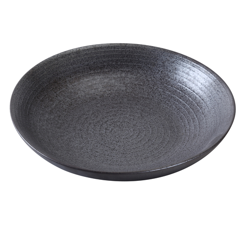 Yanco DB-609 30 Oz. Black Porcelain Round Diamond Black Salad or Soup Bowl