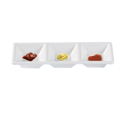 Yanco RM-064 7.5" W White Melamine Rectangular Rome Dessert Dish