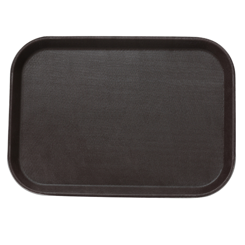 Yanco FT-1014 14" W x " H x 10" D Brown Fiberglass Rectangular Serving Tray