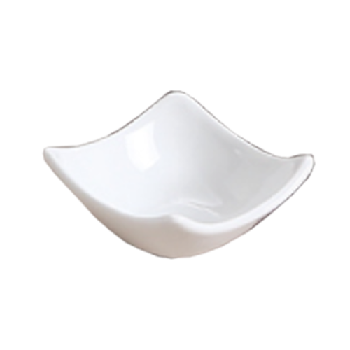 Yanco LK-303 3 Oz. Bone White China Square Lion King Sauce Dish
