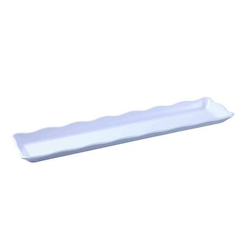 Yanco DC-6021W 21" W x 1" H x 5.25" D White Melamine Rectangular Serving Tray