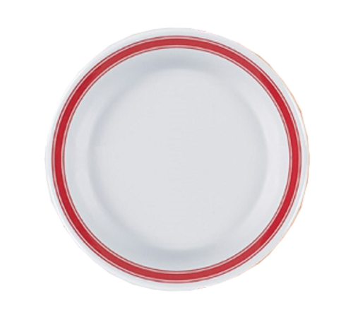 Yanco HS-107 7.25" Dia. Red Band or White Melamine Round Houston Plate