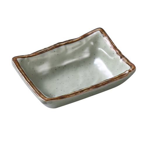 Yanco YO-9111 3 Oz. Matte Green Melamine Round Yoto Sauce Dish