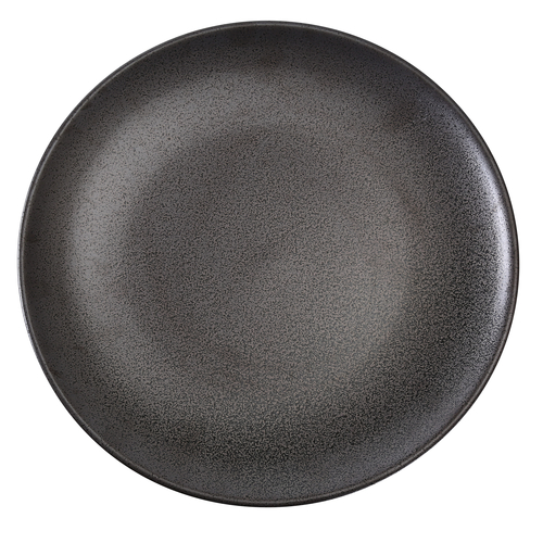 Yanco DB-112 12" Dia. Black Porcelain Round Diamond Black Plate