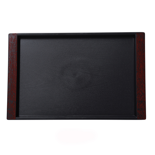 Yanco FT-08 15" W x " H x 10" D Black Melamine Rectangular Serving Tray