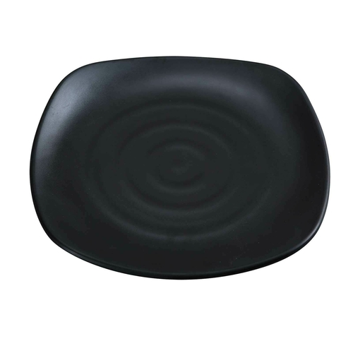 Yanco BP-1110 10" W Melamine Square Asian Style Black Pearl Plate
