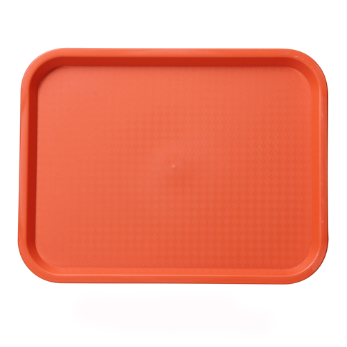 Yanco FT-14OR 14" W x " H x 10" D Orange Melamine Rectangular Fast Food Tray