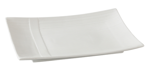 Yanco SH-212 12" W Bone White Porcelain Rectangular Shanghai Plate
