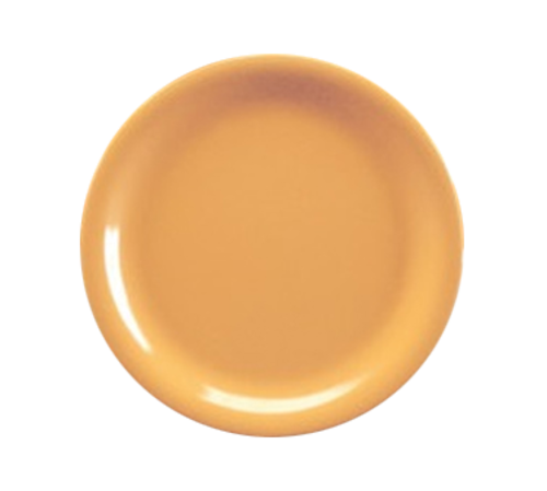 Yanco MS-109YL 9" Dia. Yellow Melamine Round Narrow Rim Milestone Plate