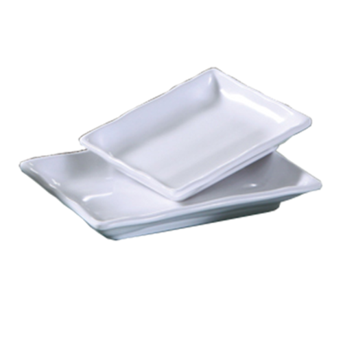 Yanco OK-2408 8" W White Melamine Rectangular Osaka Plate