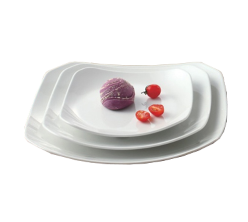 Yanco MD-410 9.5" L x 9.5" W White Melamine Square Milando Plate