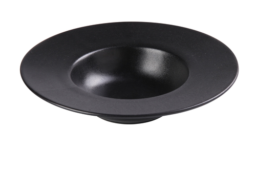 Yanco NB-610 10 Oz. Black Porcelain Round Blue Star Dessert Plate