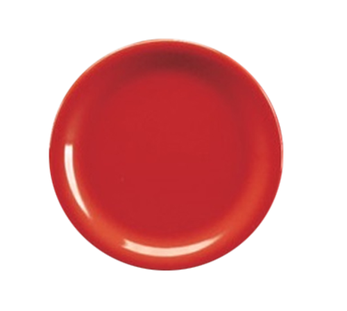 Yanco MS-107RD 7.5" Dia. Red Melamine Round Narrow Rim Milestone Plate