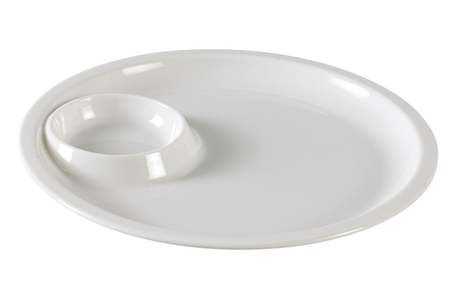Yanco NC-7521 10" Dia. White Round Melamine Nu-Classic Compartment Tray