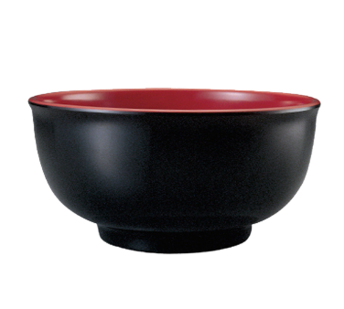 Yanco CR-560 22 Oz. 6.88" Dia. Black and Red Melamine Round Two-Tone Bowl