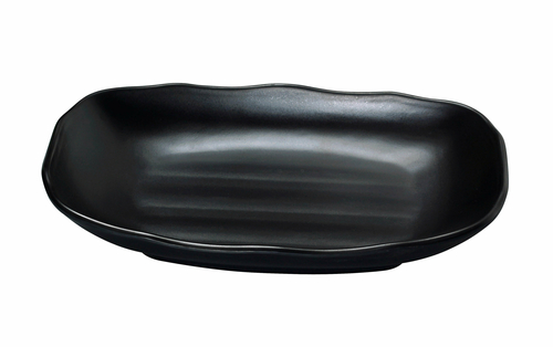 Yanco BP-2207 6 Oz. 7" W Melamine Rectangular Asian Style Black Pearl Bowl